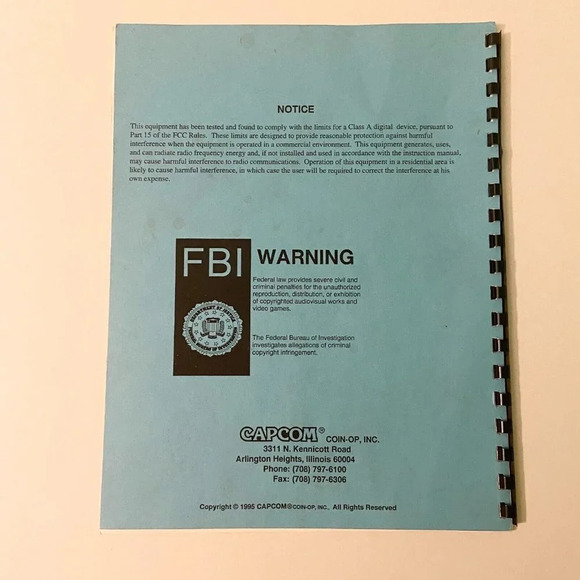 Vintage 1995 Street Fighter Alpha Warriors Dream Capcom Arcade Game Manual - Picture 8 of 9